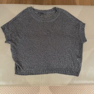 Silver metallic Vince cropped sweater, size XS